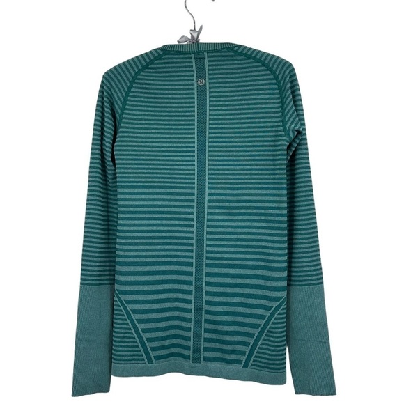 Lululemon Athletica Swiftly Tech Striped Top Long Sleeve Thumb Holes Size 6 - Picture 3 of 10